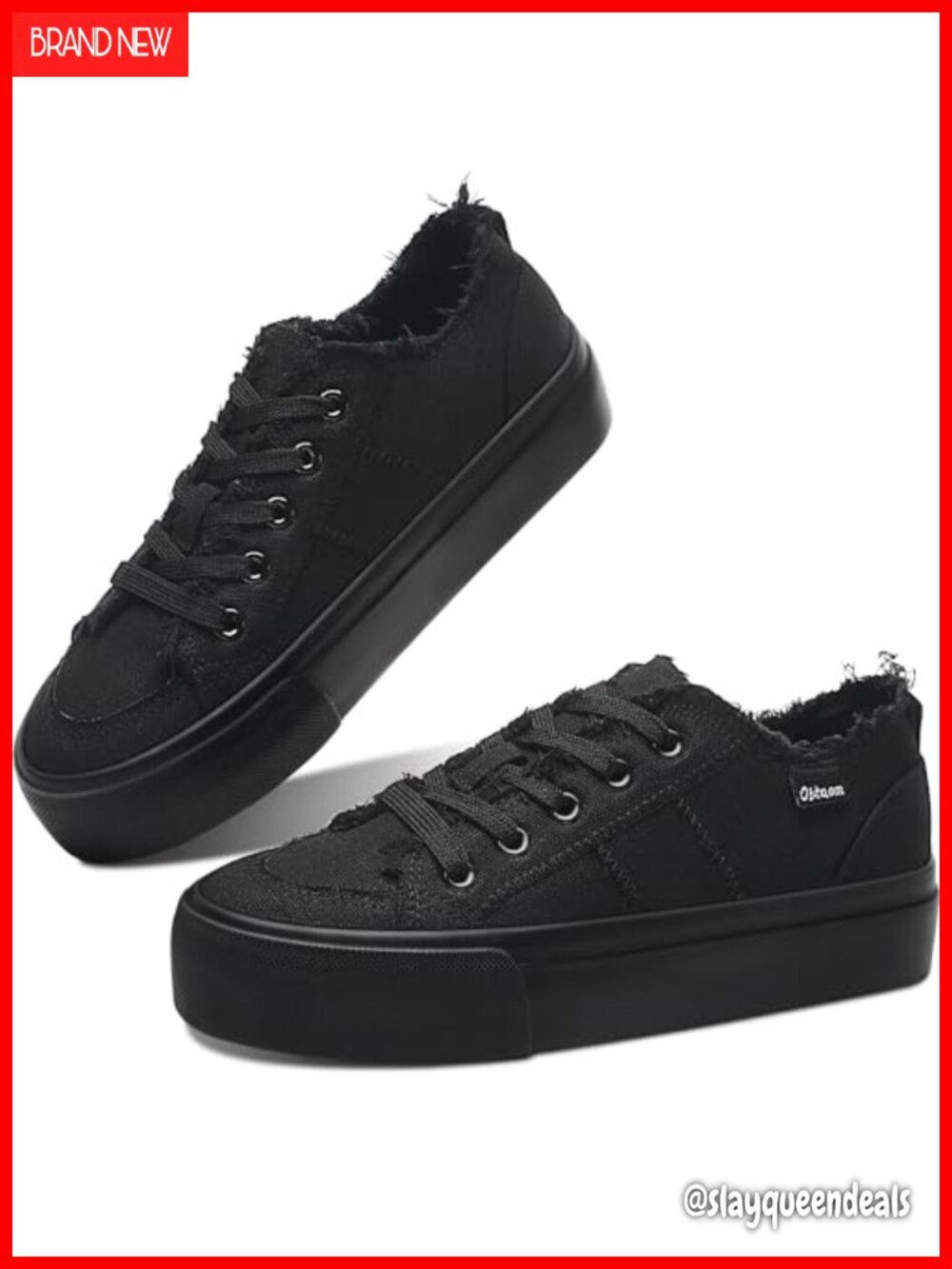 Women's Platform Canvas Sneakers Lace Up Comfort Walking Shoes Low Top